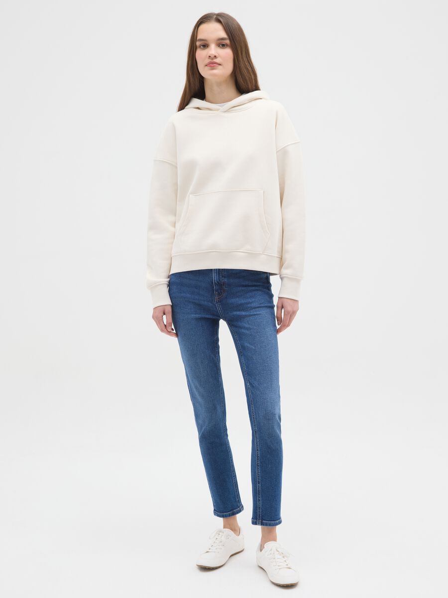 High-waisted blue skinny jeans in stretch cotton_0