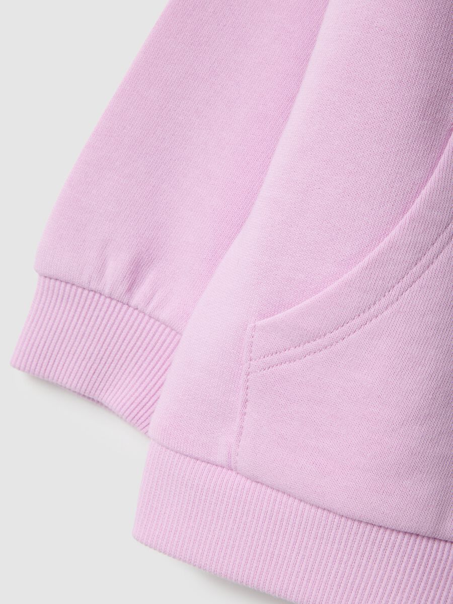 Felpa viola con cappuccio da bimba in puro cotone regular fit_3