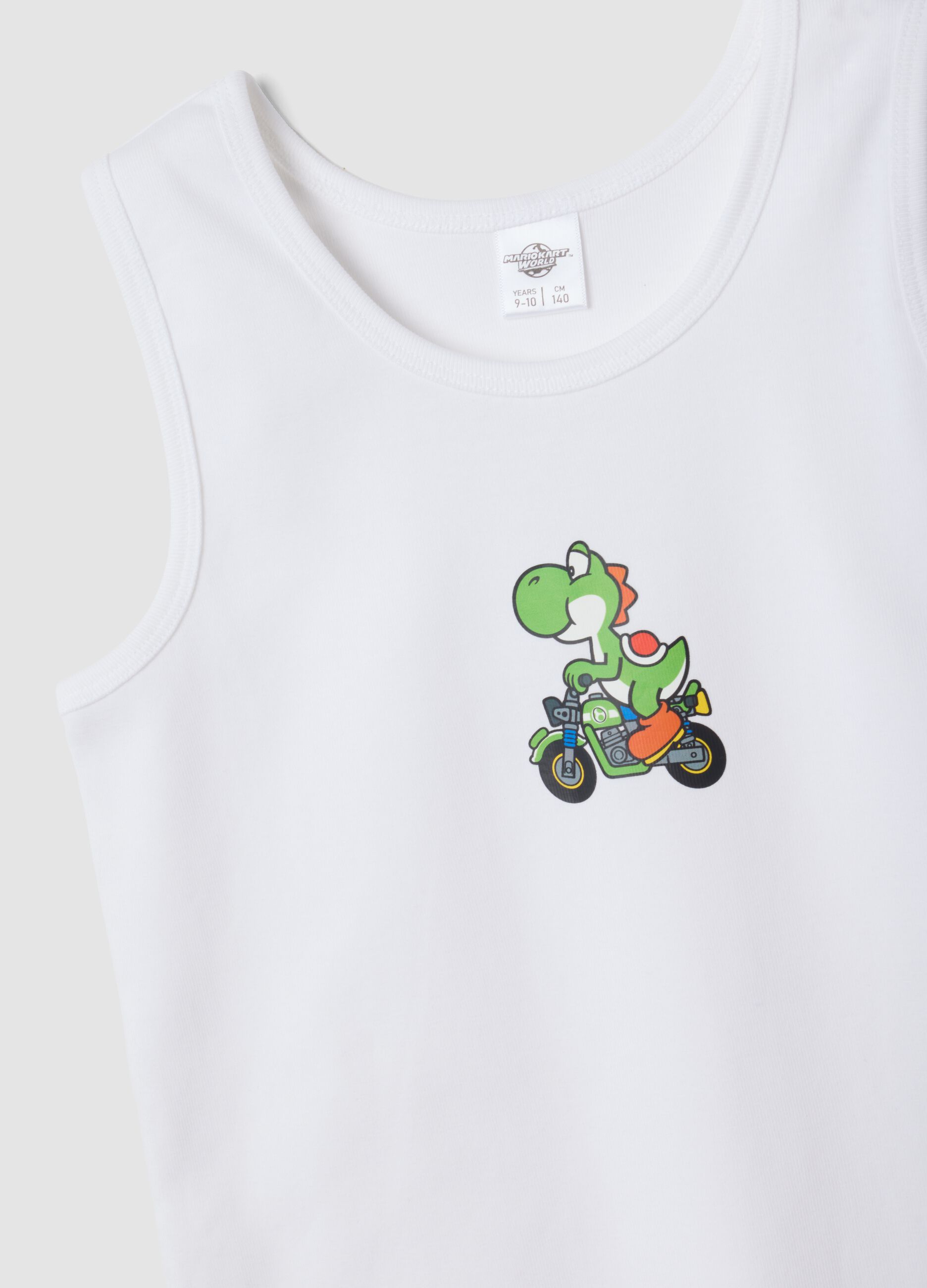 2-pack organic cotton vests with Mario Kart print
