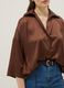 Brown Satin Regular Fit Blouse_3