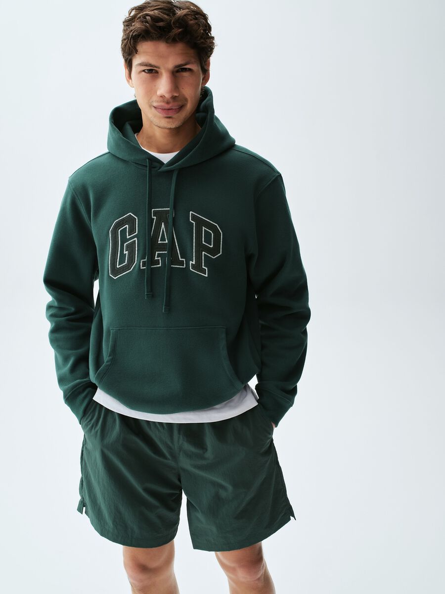Cotton blend hoodie with logo_0