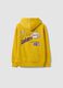 Yellow cotton-blend hoodie with Lakers print for boys_1