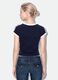 Blue pure cotton V-neck T-shirt with front print_2
