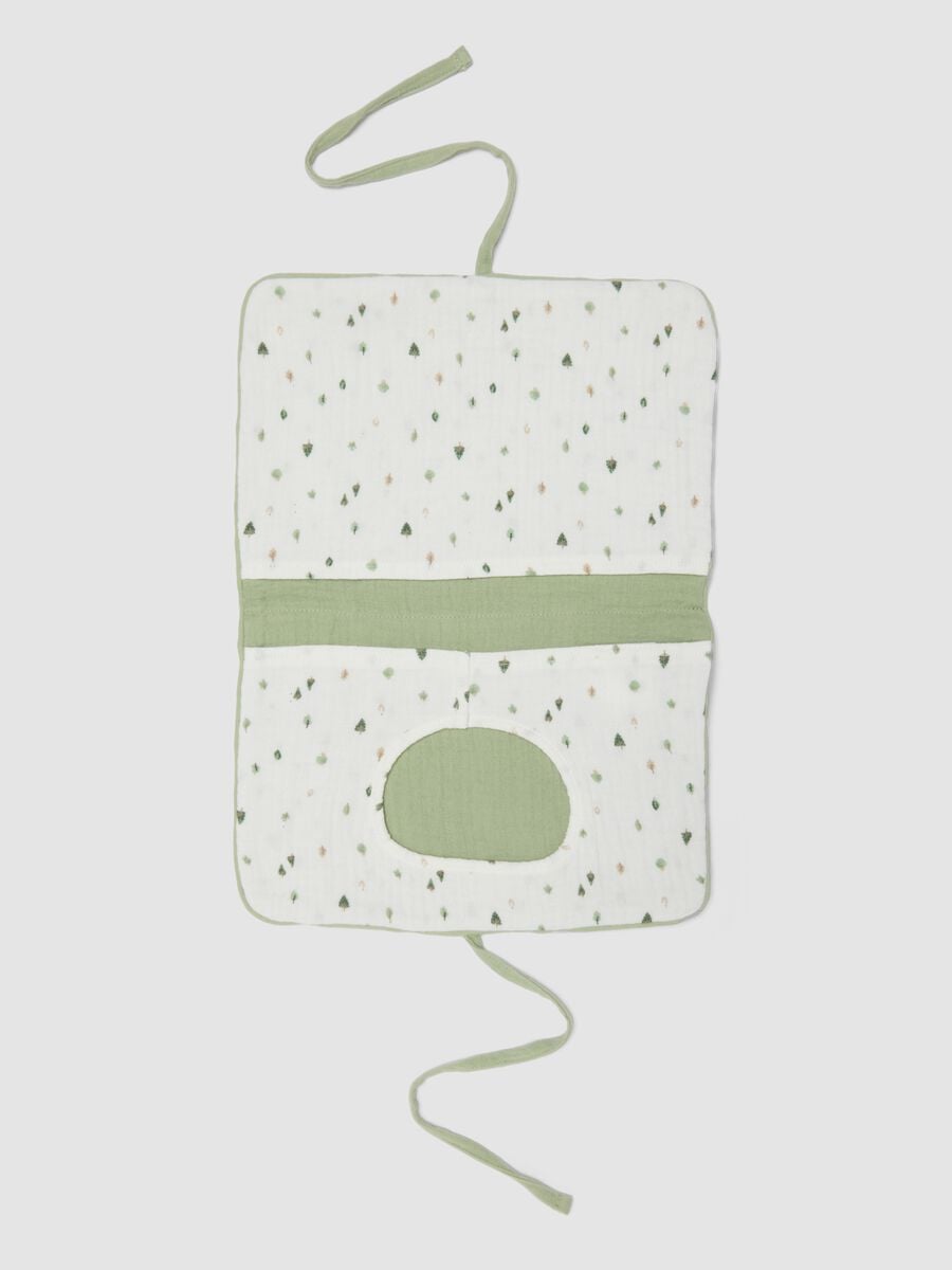 Green 100% cotton changing mat with all-over print_1