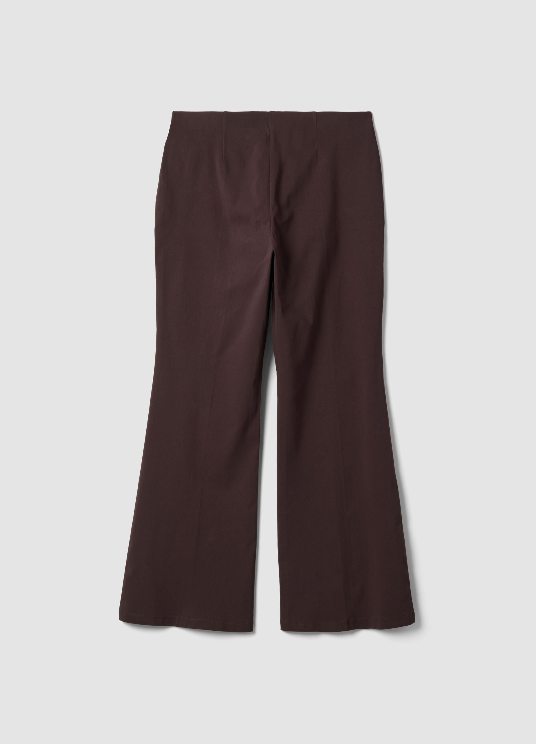 Brown flare trousers in stretch viscose