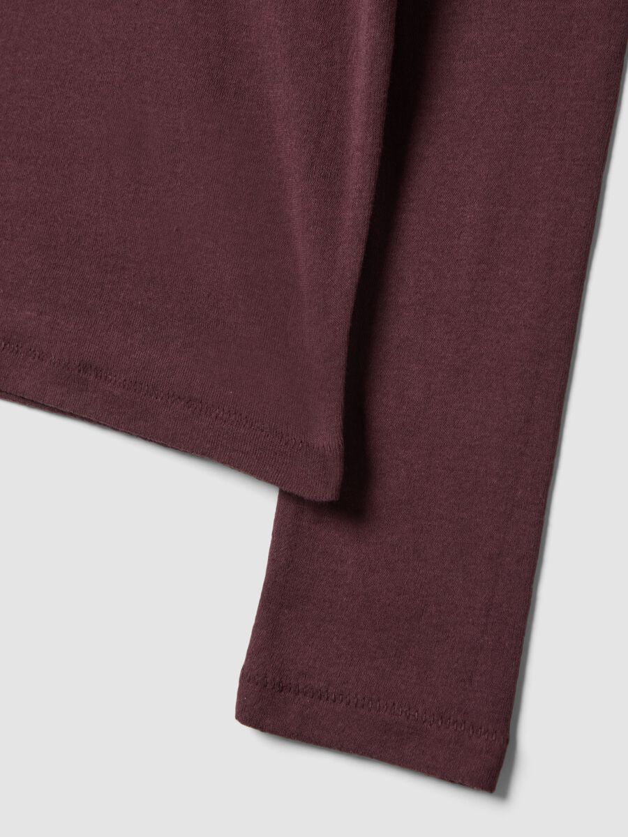 T-shirt viola in puro cotone jersey a girocollo_1