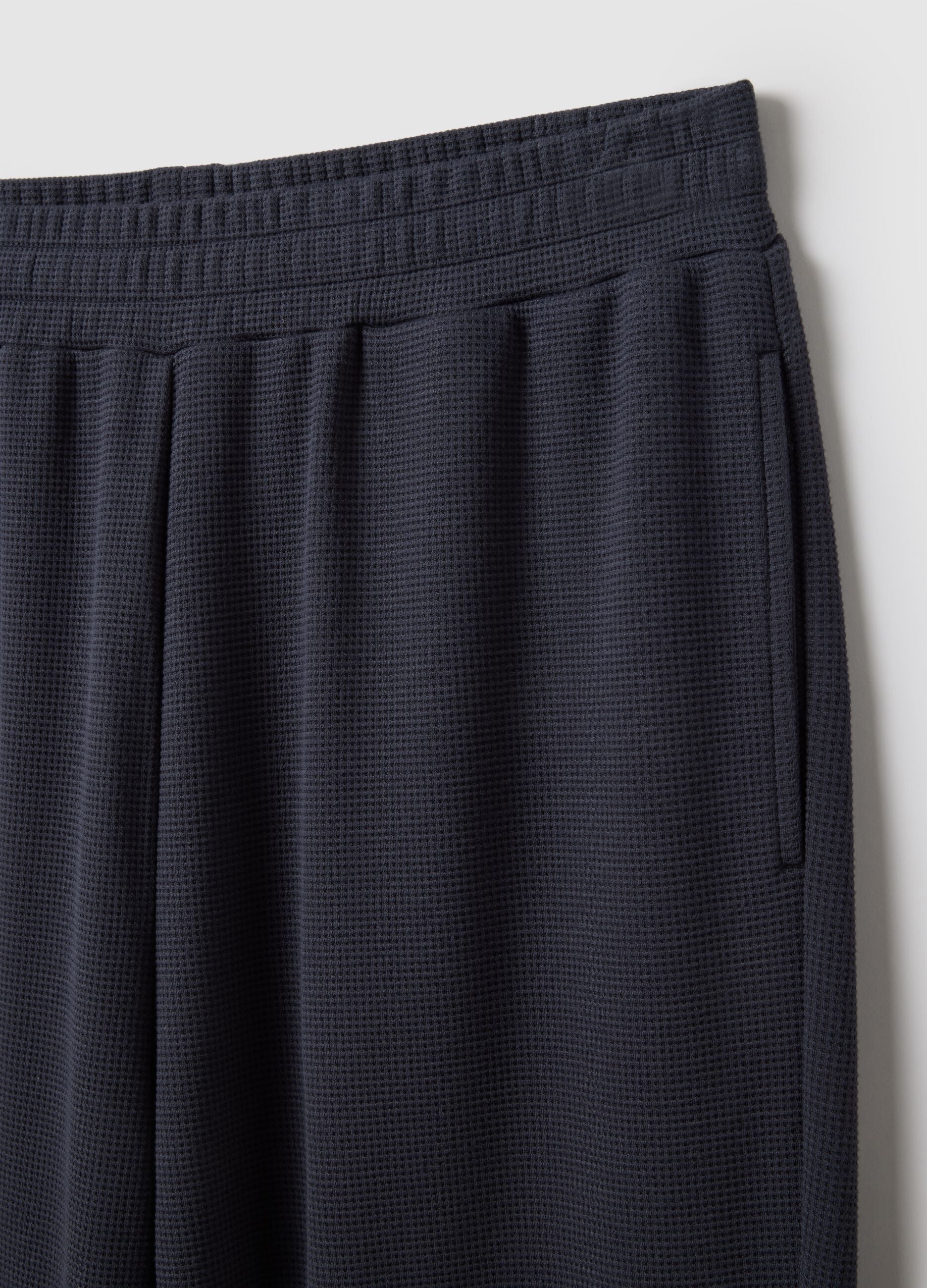 Blue viscose blend pyjama trousers in regular fit