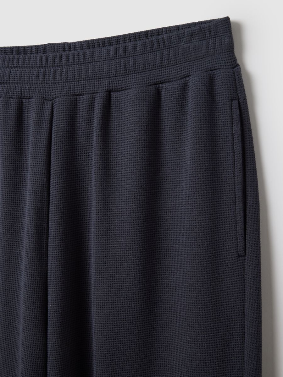 Blue viscose blend pyjama trousers in regular fit_5