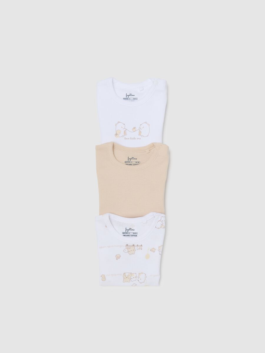 Multicolour short-sleeved bodysuit trip pack in pure cotton for newborns_2