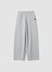 Grey wide-leg trousers in a cotton-viscose blend for girls_3