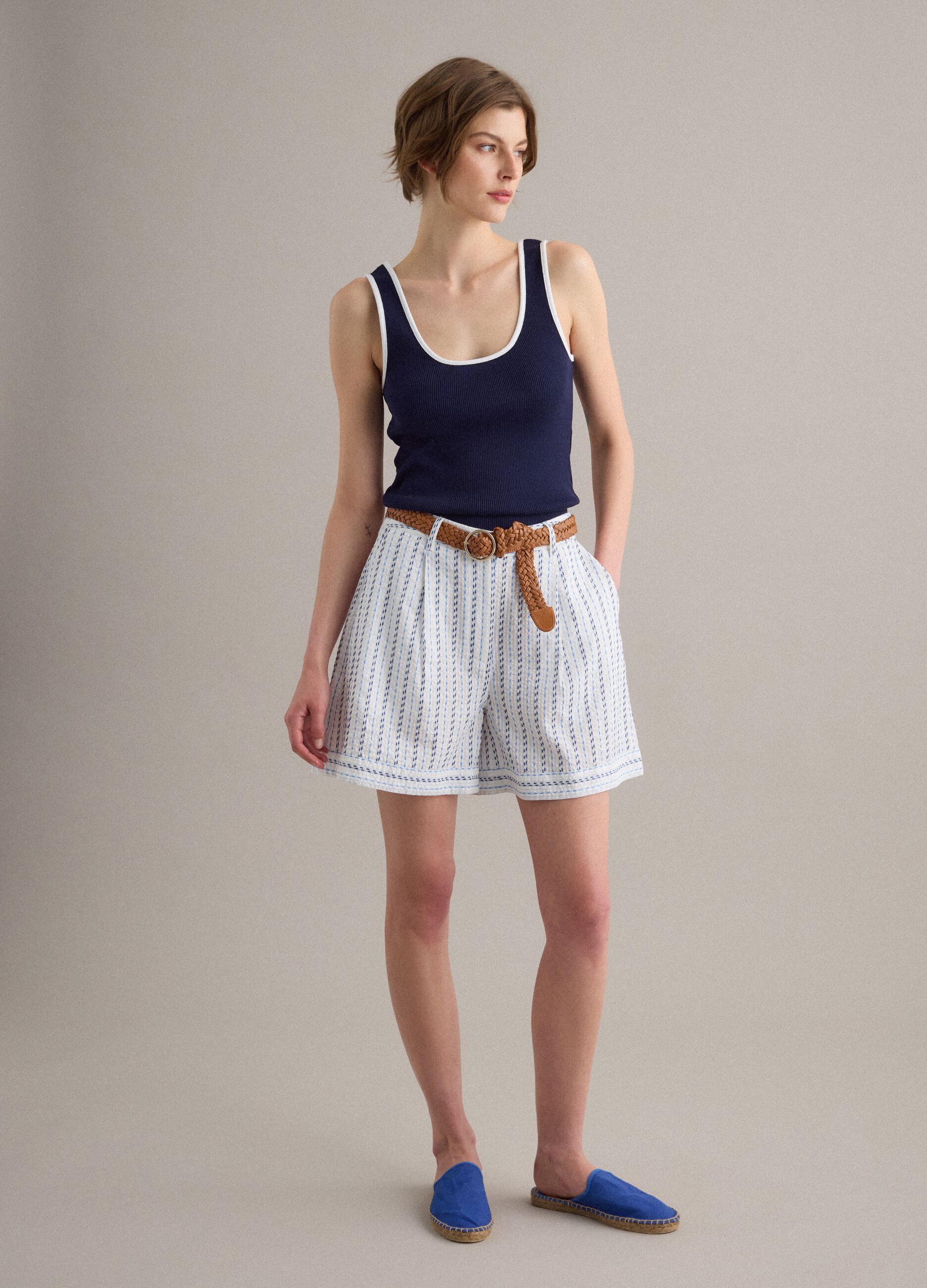 Blue pure cotton tank top