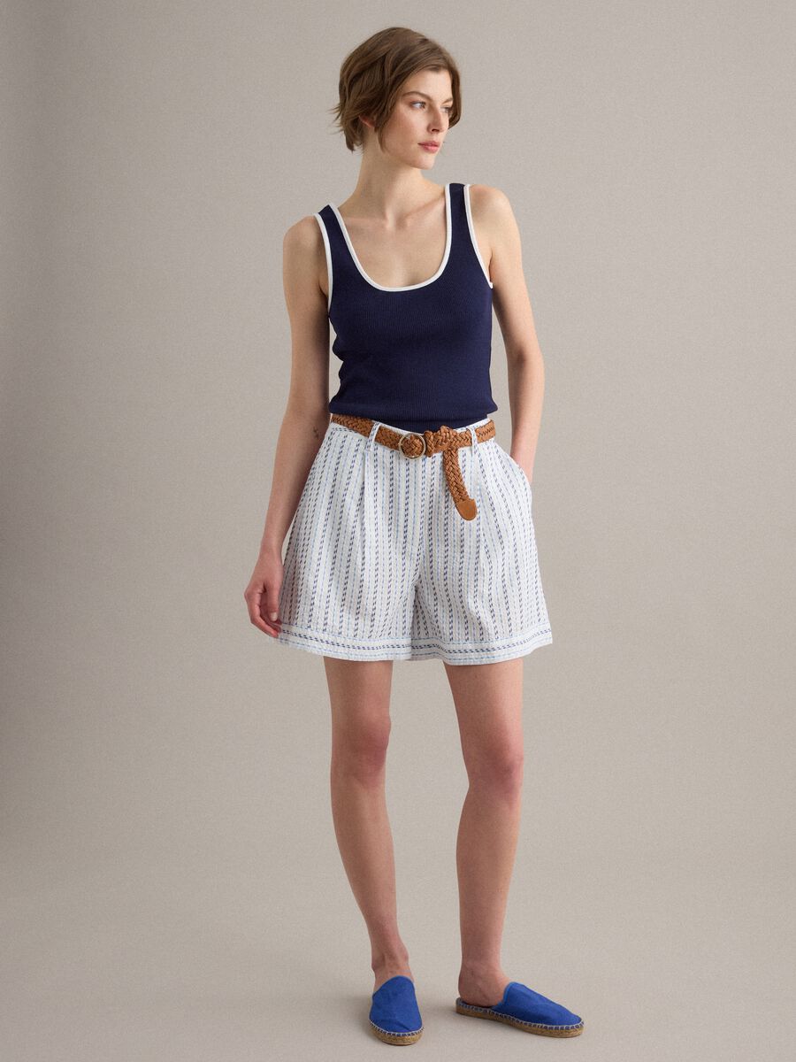 Tank top blu in puro cotone_2