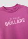 Girls' pink organic cotton T-shirt with front slogan_2