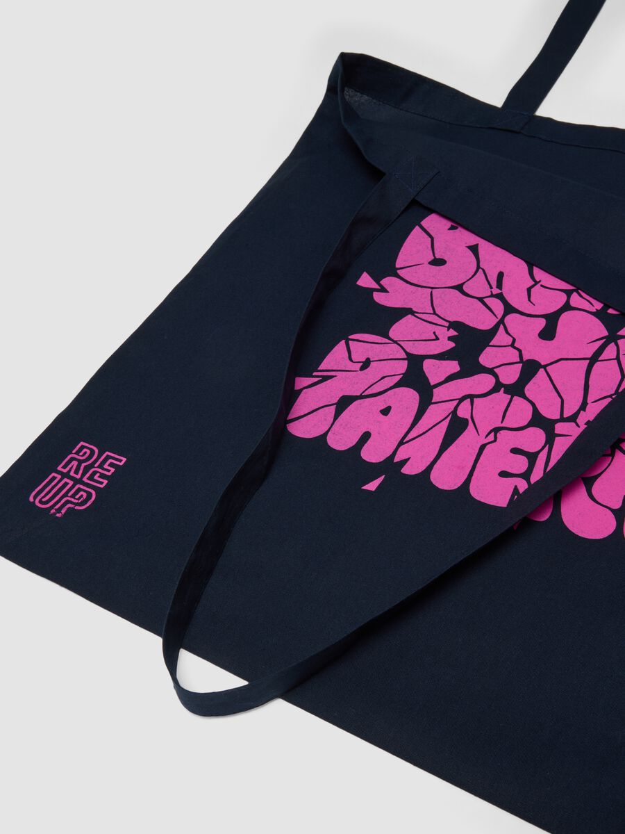 RE-UP shopper tote with "Break the Pattern" screen print_2