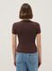Brown stretch cotton fitted t-shirt_2