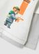 White oversized pure cotton T-shirt with print for baby boy_2