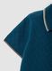 Polo blu a maniche corte in puro cotone_3