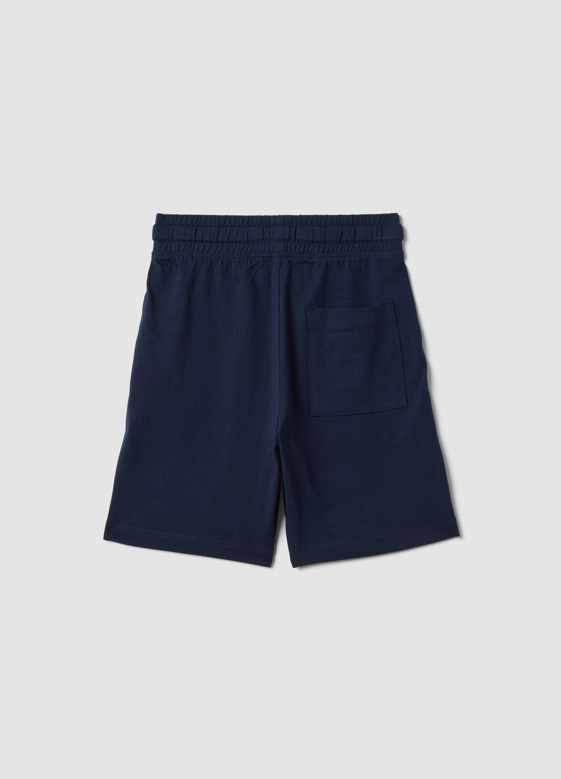 Boys&rsquo; regular-fit pure cotton blue shorts