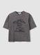 Grey pure cotton oversized T-shirt with teddy bear print_4