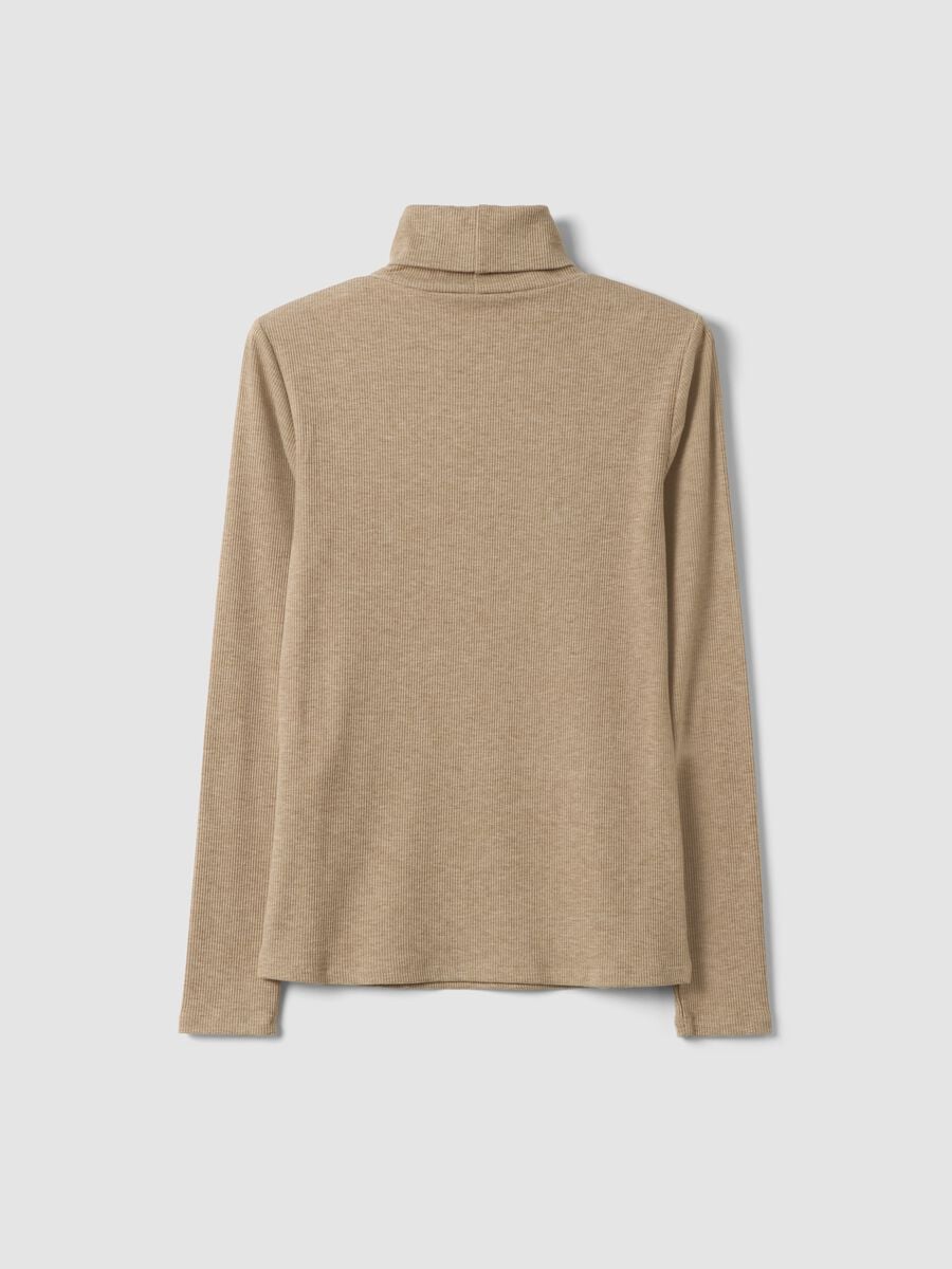 Maglia beige in viscosa elasticizzata a girocollo regular fit_2