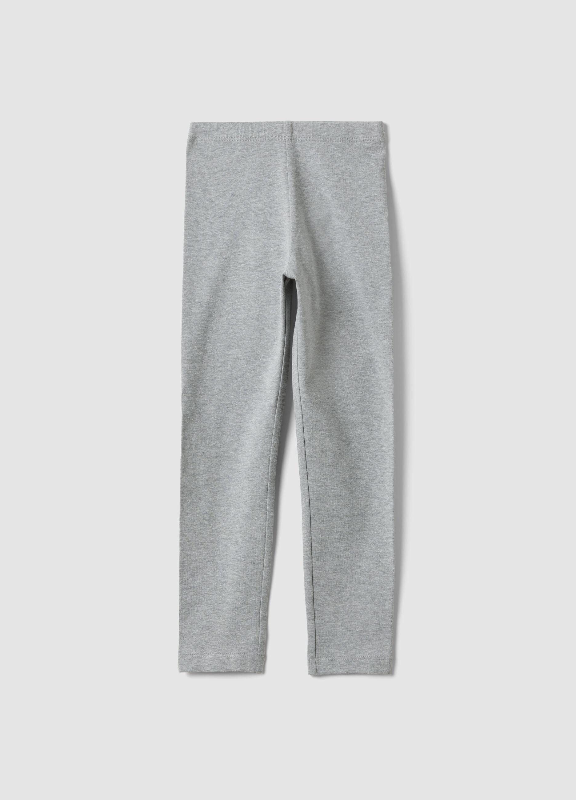 Girls&rsquo; grey skinny leggings in stretch organic cotton