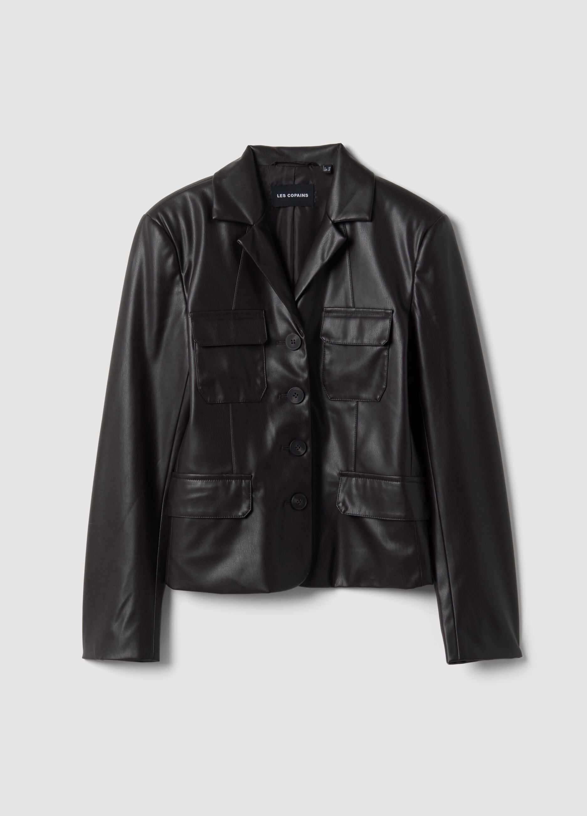 Black slim-fit blazer with classic lapels