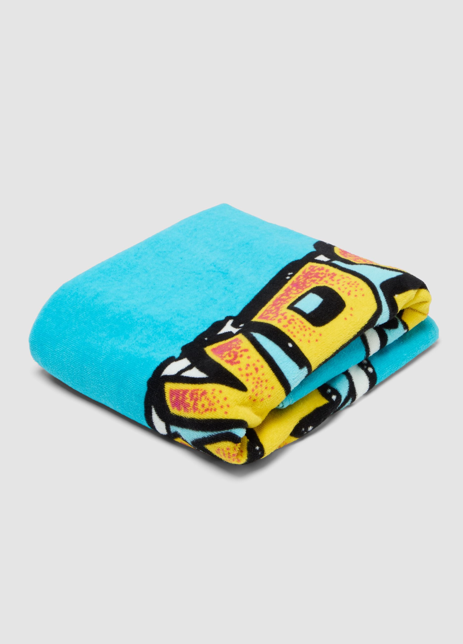 Blue pure cotton beach towel
