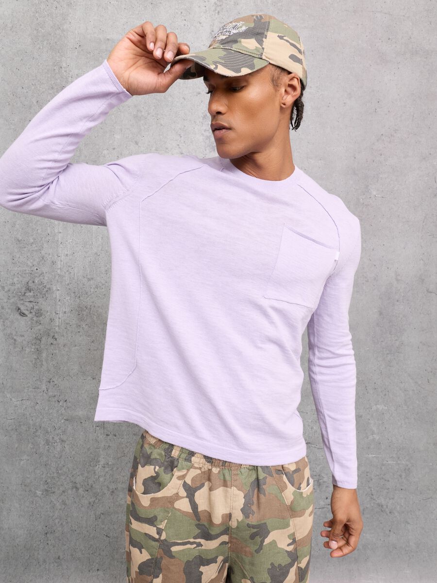 Pastel Lilac Knit Long-Sleeve T-Shirt_2
