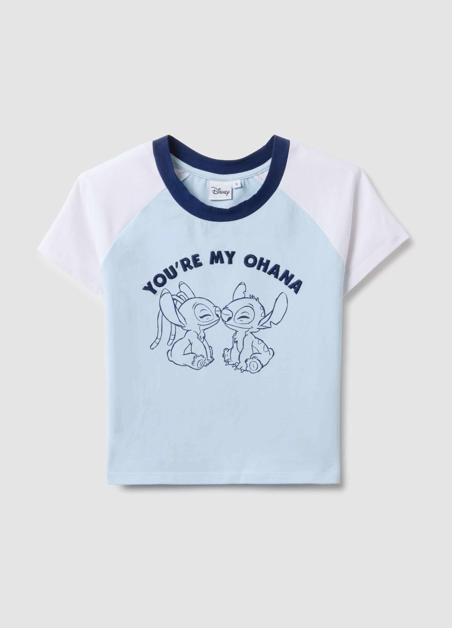 Multicoloured regular fit cotton blend t-shirt with Lilo & Stitch print