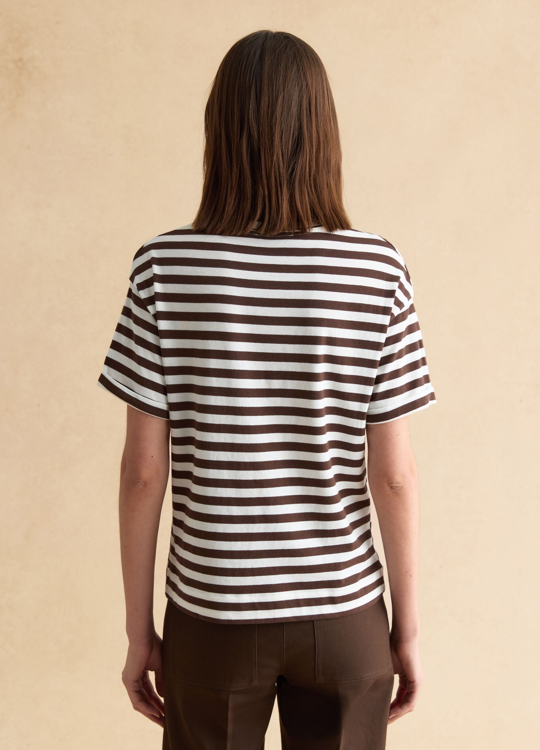 Regular fit multicolour striped cotton t-shirt