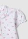 Girls' pure cotton white polo with floral pattern, regular fit_2