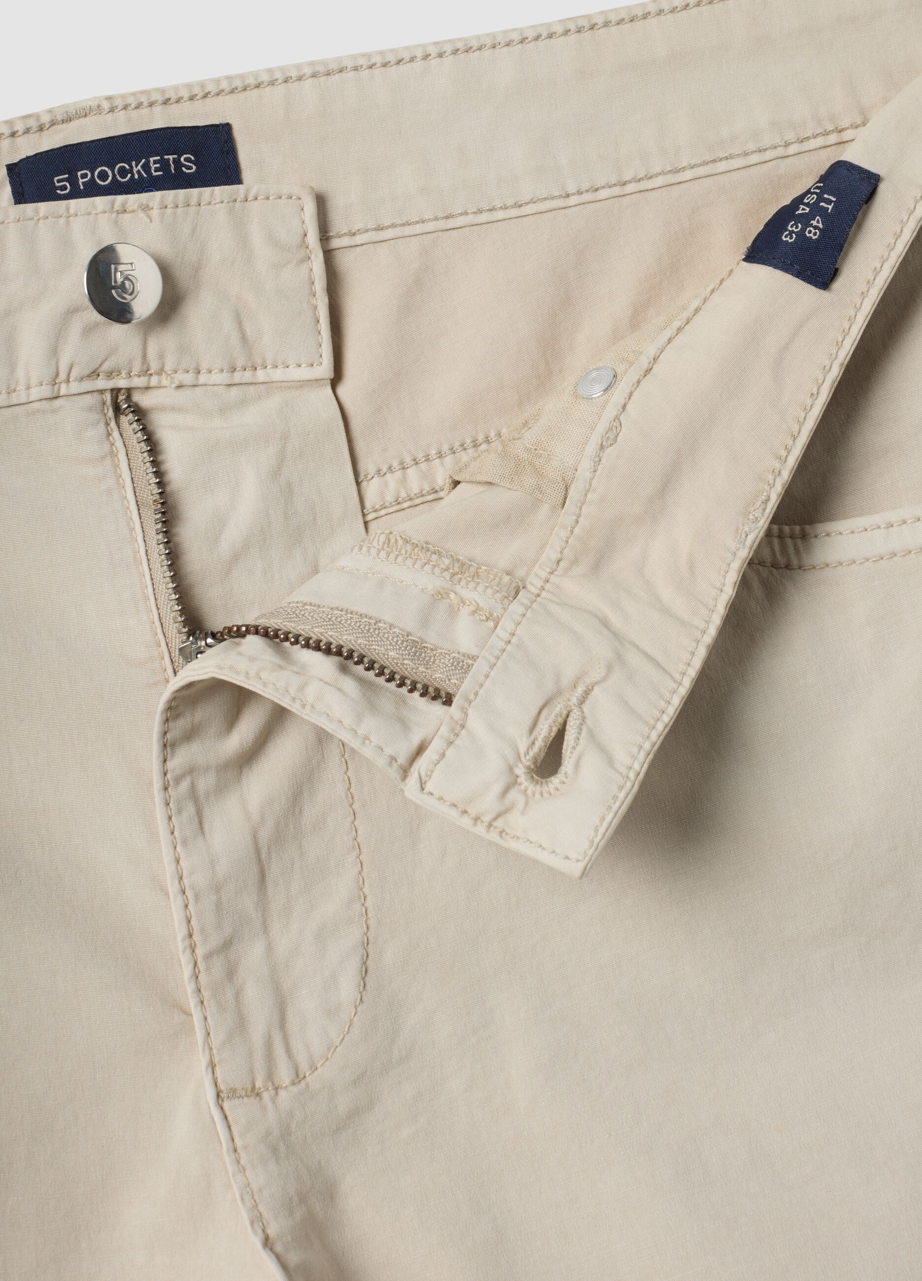 Grey regular-fit stretch cotton Bermuda shorts