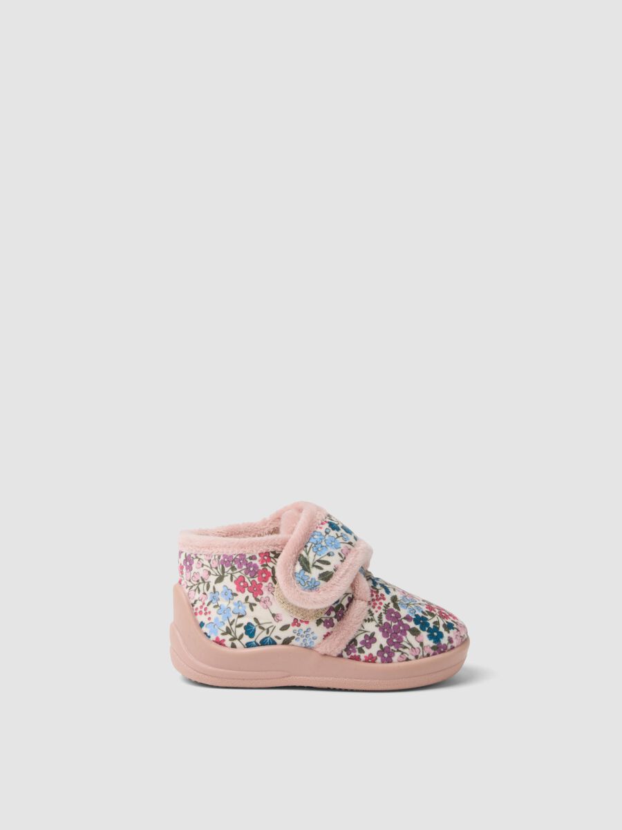 Pink floral bootie slippers_0