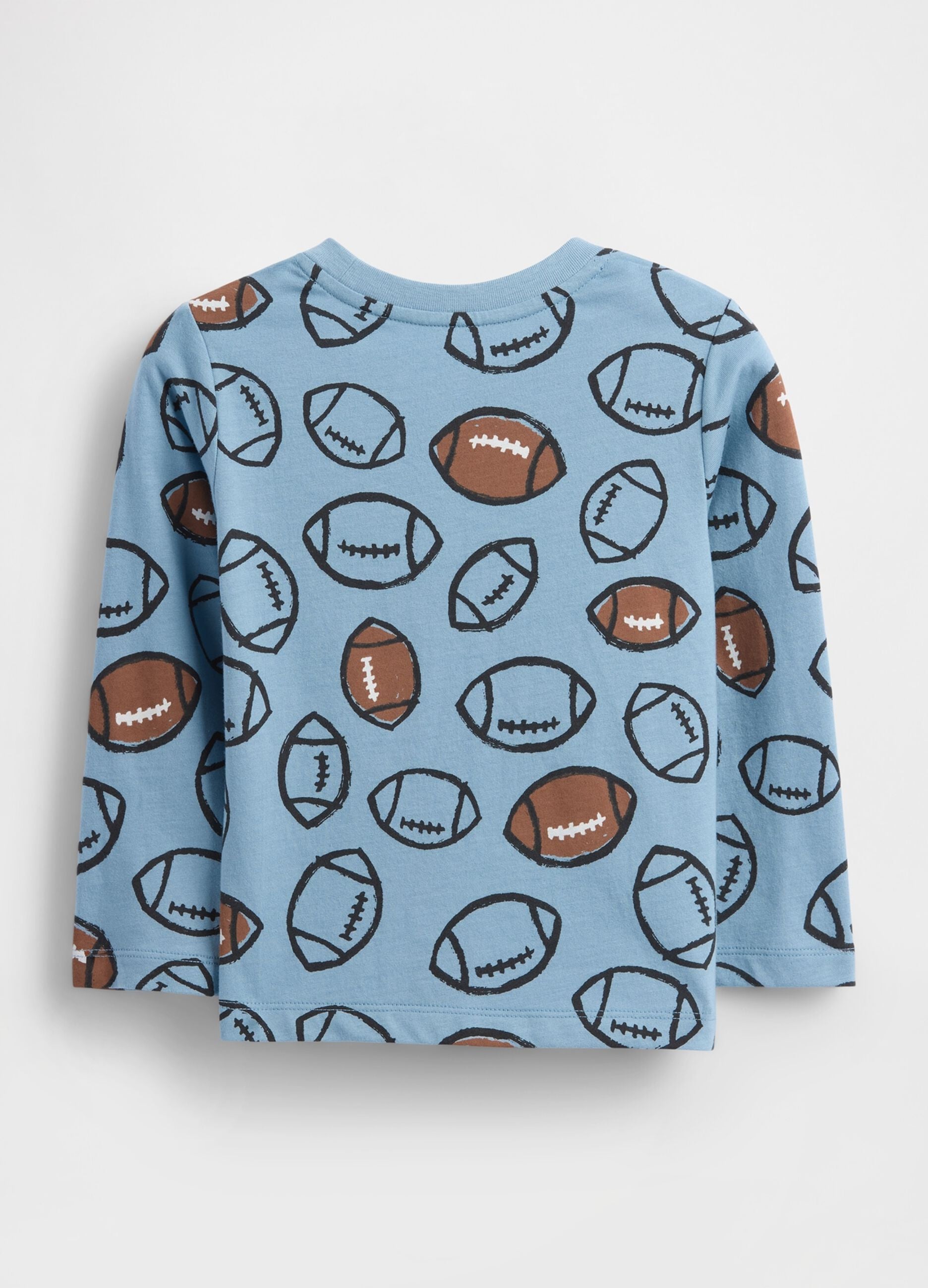 Blue long-sleeve cotton t-shirt