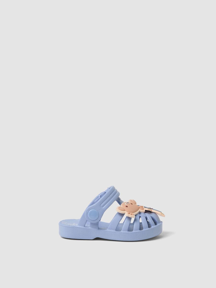 Sandali azzurri da neonato con applicazioni decorative_0