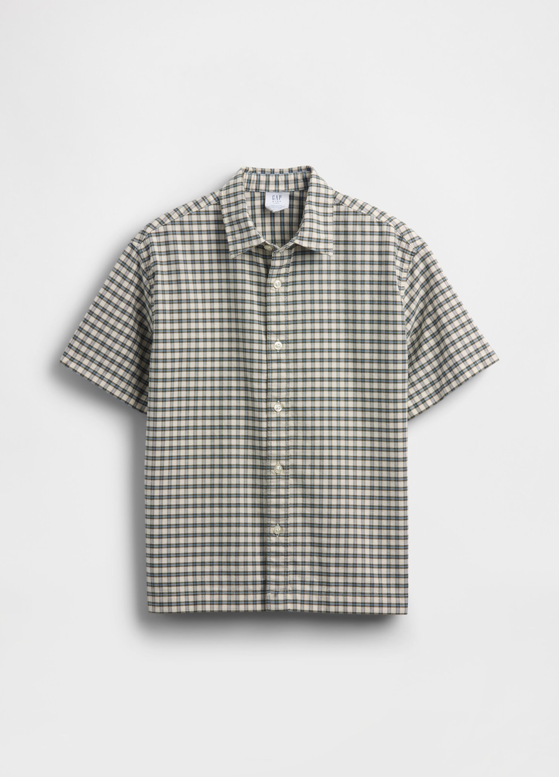 Short-sleeved stretch cotton shirt