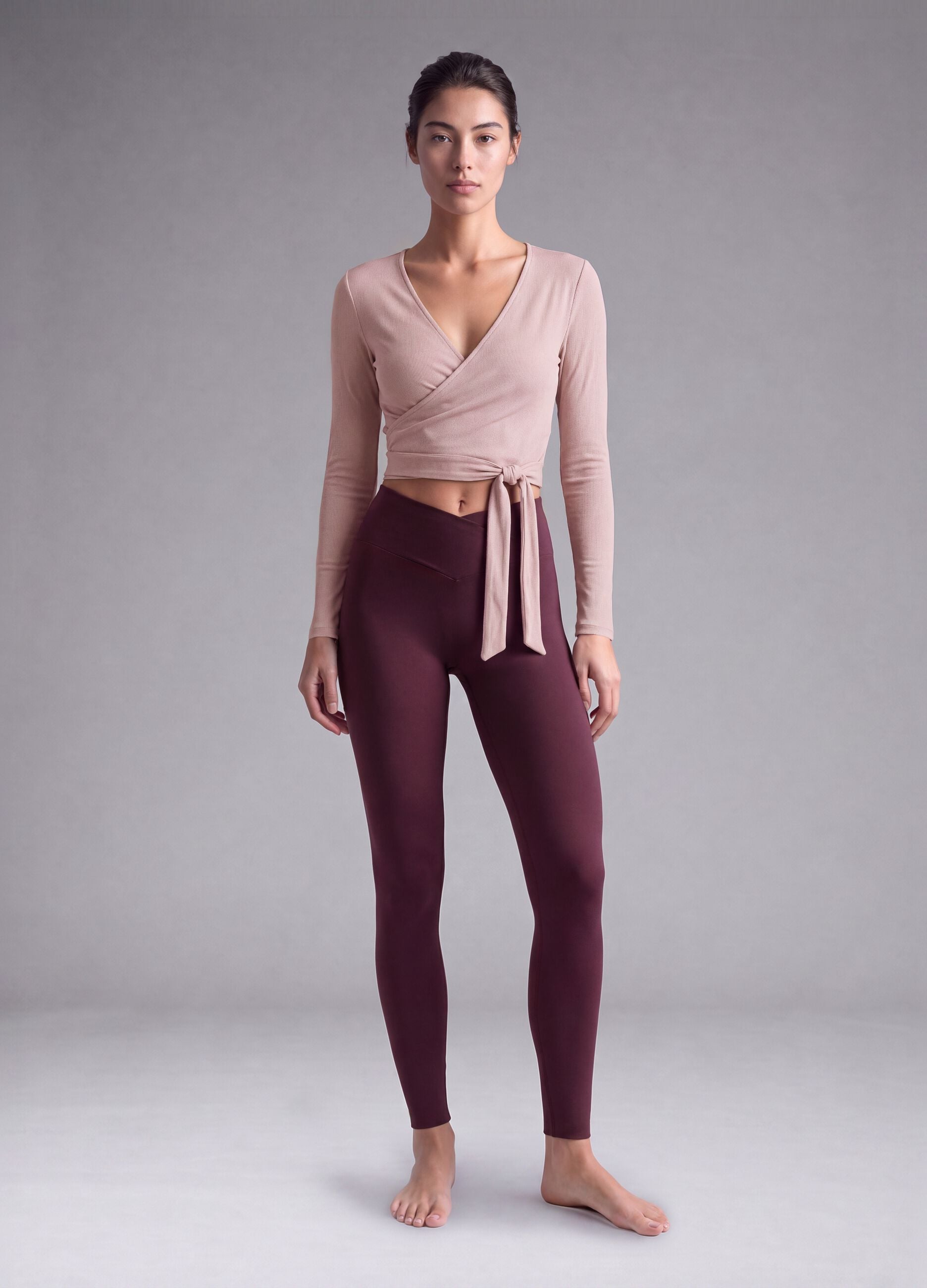 Purple slim leggings in stretch fabric with regular-rise waist &ndash; ALTAVIA STUDIO