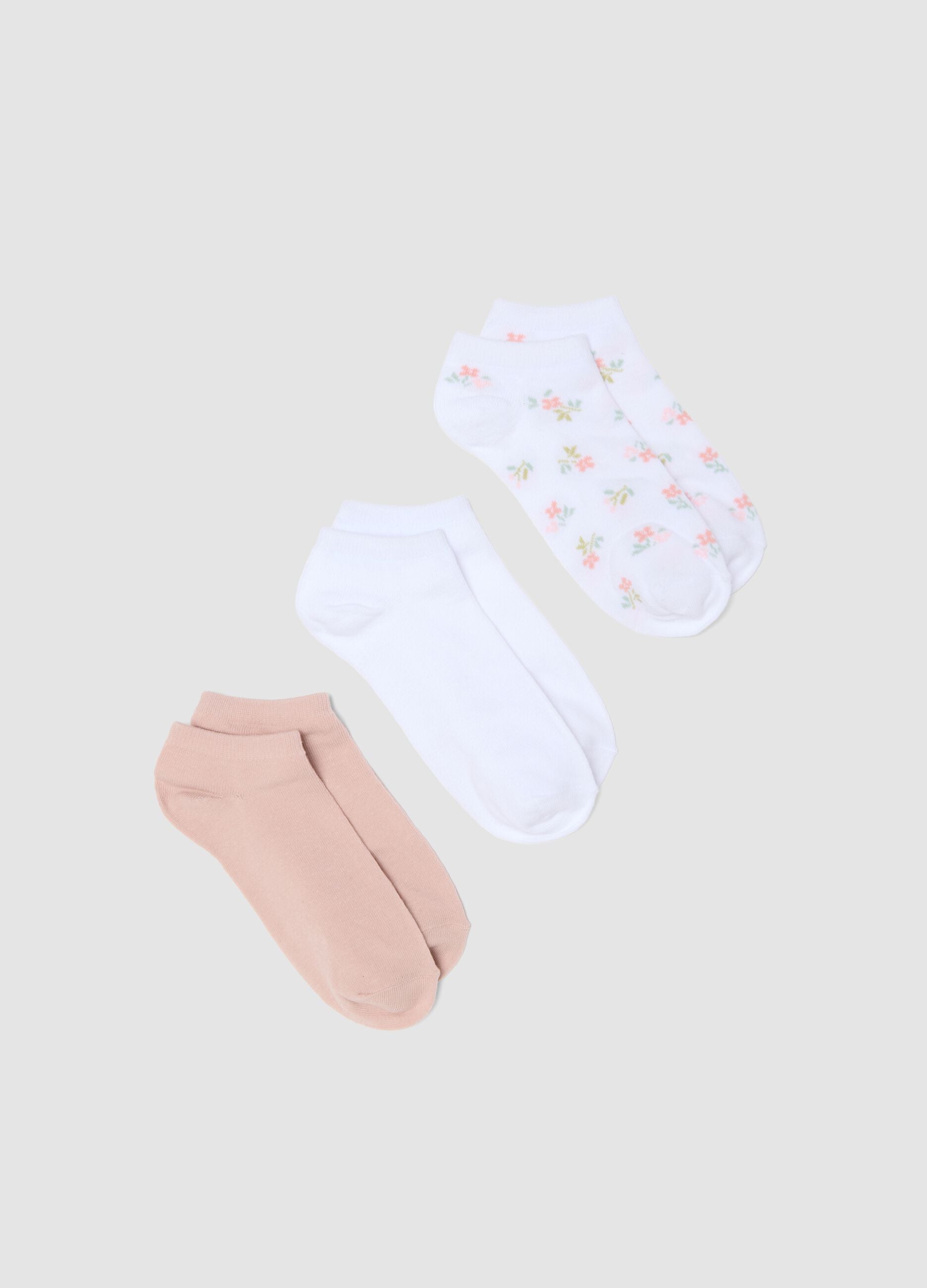 Three-pack of multicolour socks in organic cotton blend