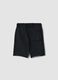 Black pure cotton shorts with elasticated waist_4