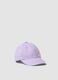 Purple pure cotton baseball cap for kids with embroidery_0