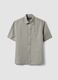 Grey pure linen shirt regular fit_4