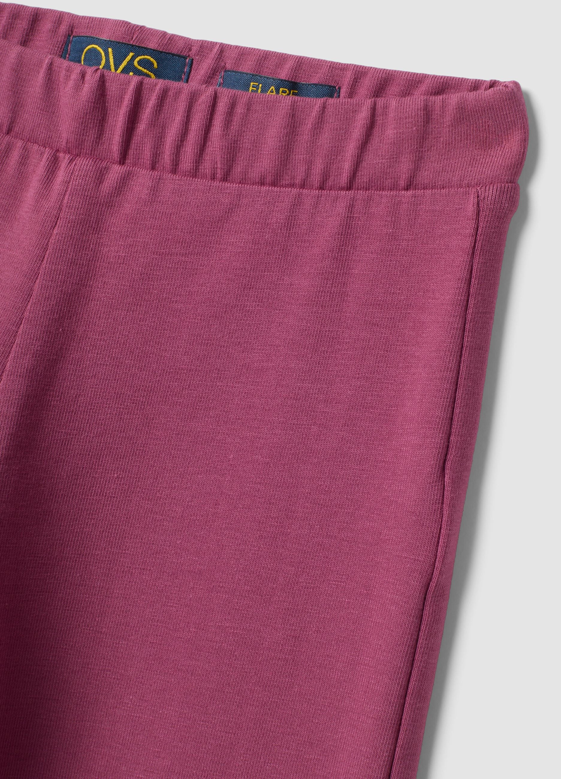 Pink cotton-stretch flared leggings