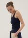 Blue fitted stretch-cotton vest top_0