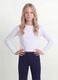 Girls&rsquo; pure cotton white T-shirt with ribbed crew neck_2