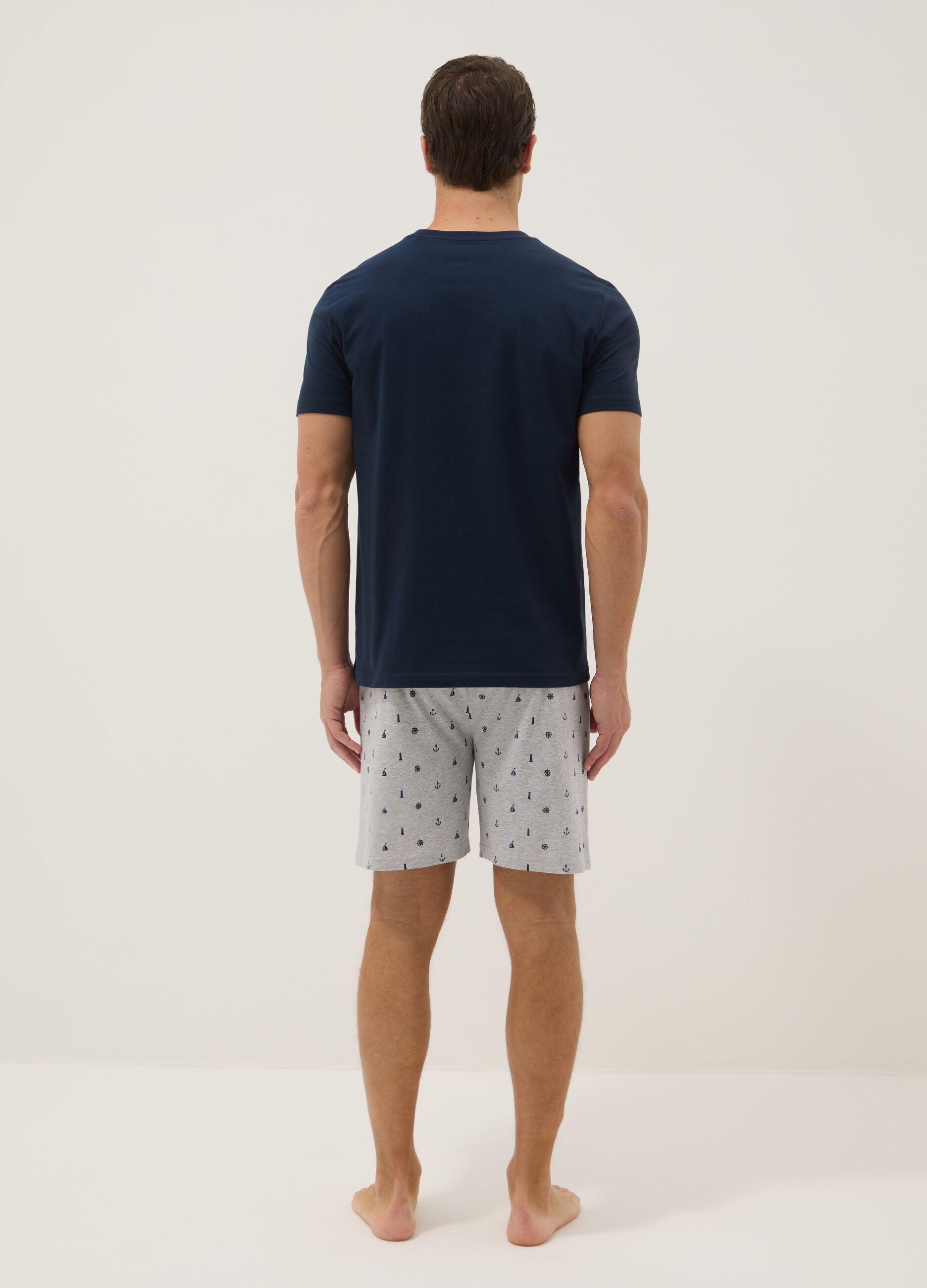 Blue cotton jersey pyjamas