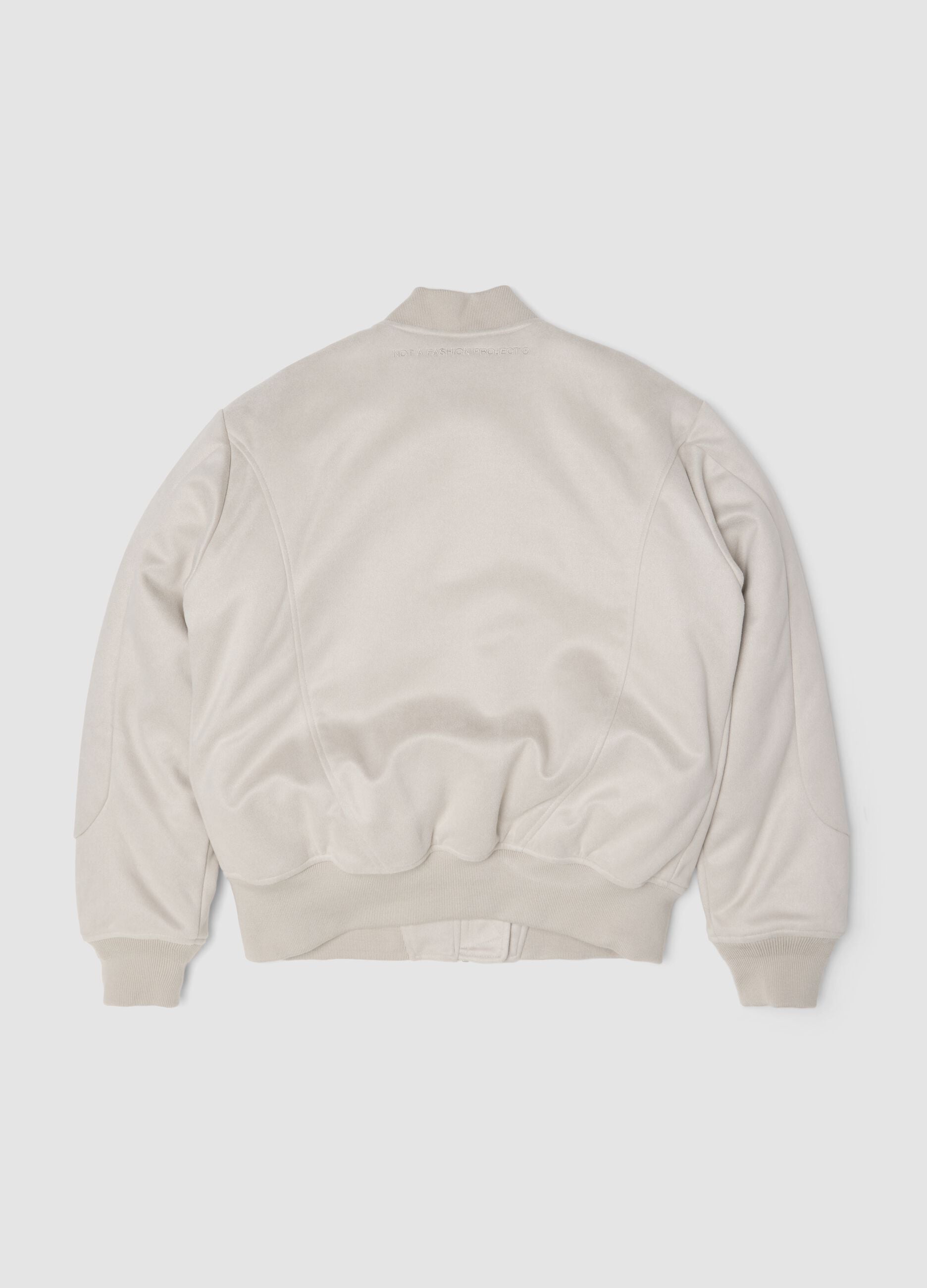 Faux Suede Bomber Jacket Light Beige