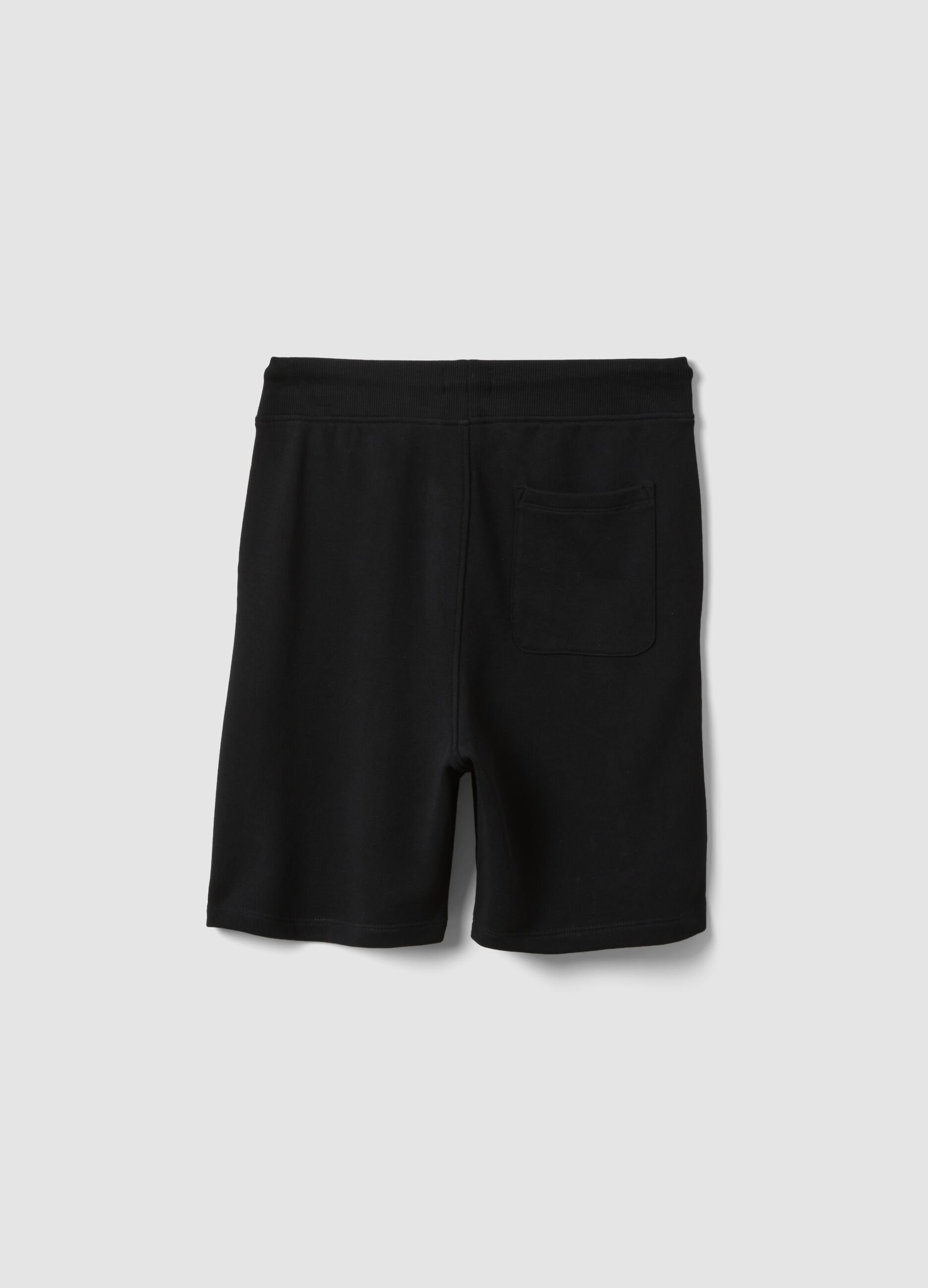 Boys&rsquo; black pure cotton shorts, relaxed fit