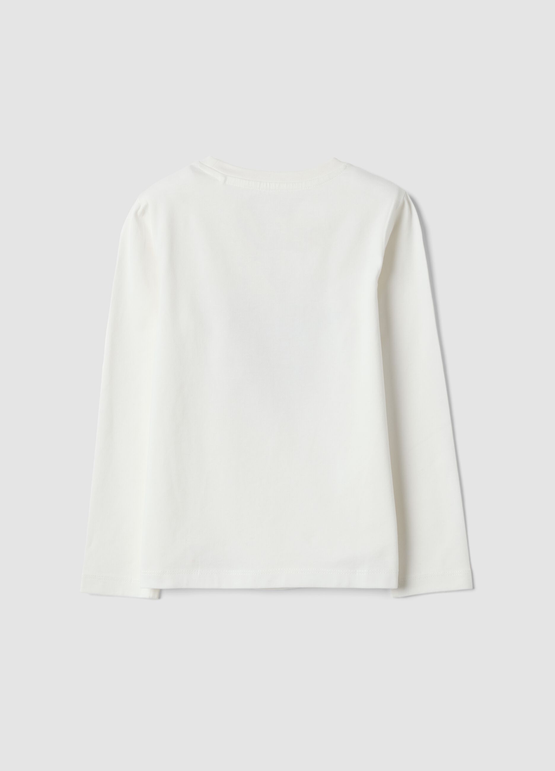 White stretch organic cotton crew-neck T-shirt