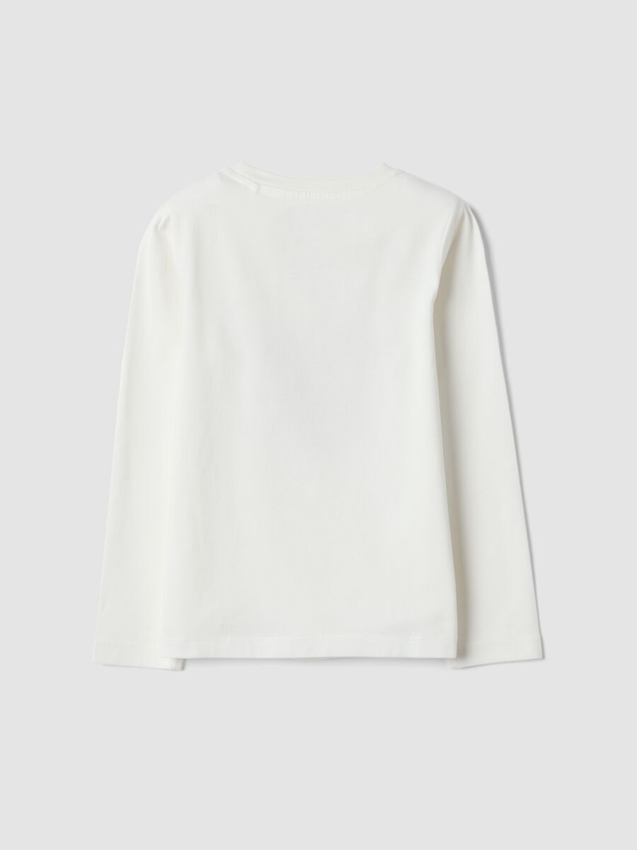 White stretch organic cotton crew-neck T-shirt_1