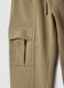 Child's beige jogger trousers in cotton blend, regular fit with elastic_3
